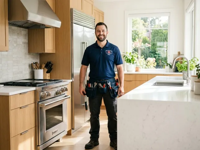 Appliance Repair Hero technician in a Blackfoot, ID kitchen after an appliance repair